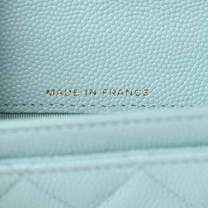 Chanel Caviar Quilted Flap Card Holder Turquoise 6 of 9
