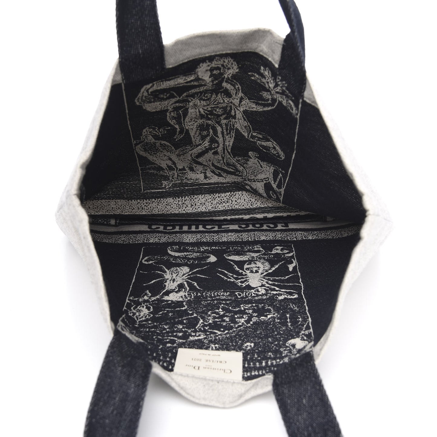 Canvas Print Cruise Tote Ivory Black
