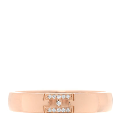 Hermes 18K Rose Gold Diamond Ever Herakles Wedding Band Ring 53 6.5 1 of 5