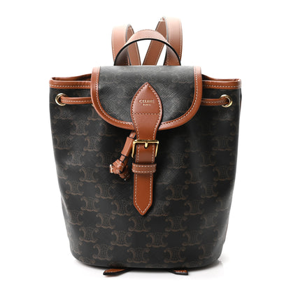 Celine Triomphe Canvas Calfskin Mini Folco Backpack Tan 1 of 10