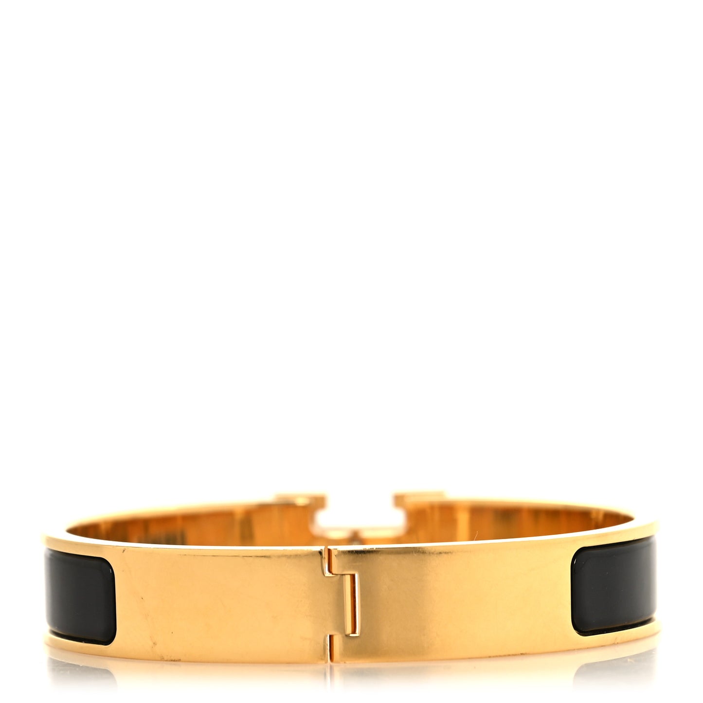 Enamel Narrow Clic Clac H Bracelet PM Black
