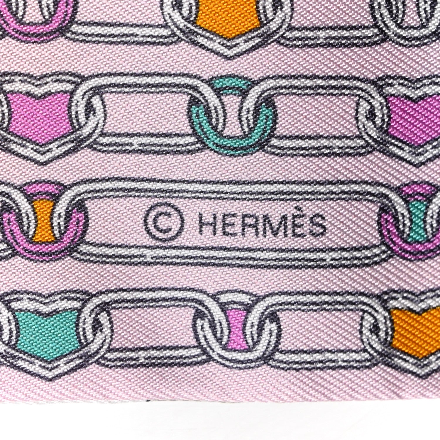 Hermes Silk L'Effet Kaleidoscope Twilly Rose Turquoise Multicolor 4 of 4