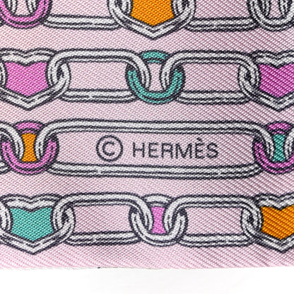 Hermes Silk L'Effet Kaleidoscope Twilly Rose Turquoise Multicolor 4 of 4