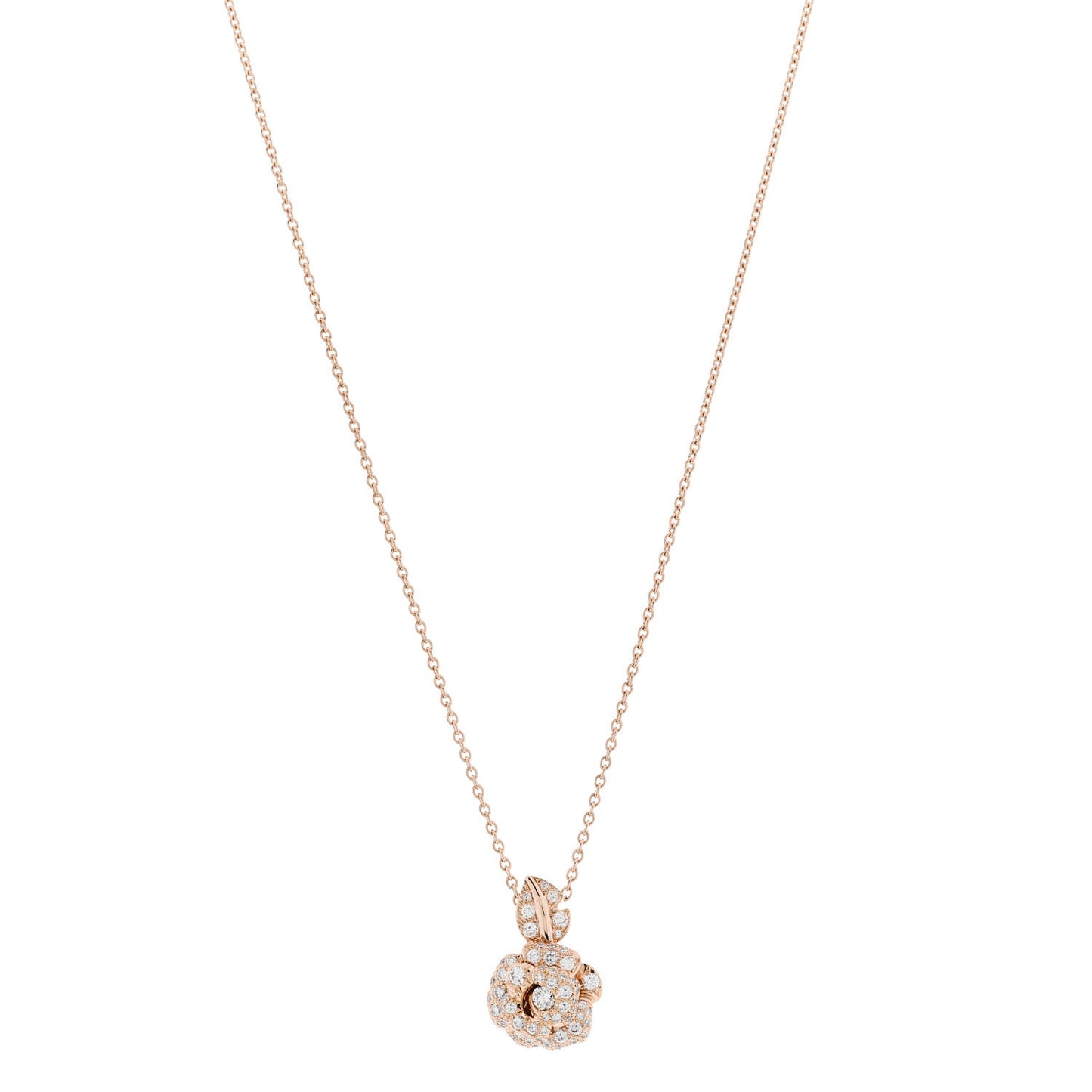 18K Rose Gold Diamond Small Rose Dior Bagatelle Necklace