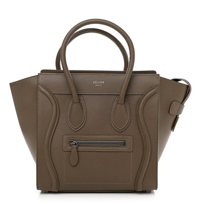 Celine Drummed Calfskin Micro Luggage Souris 1 of 10