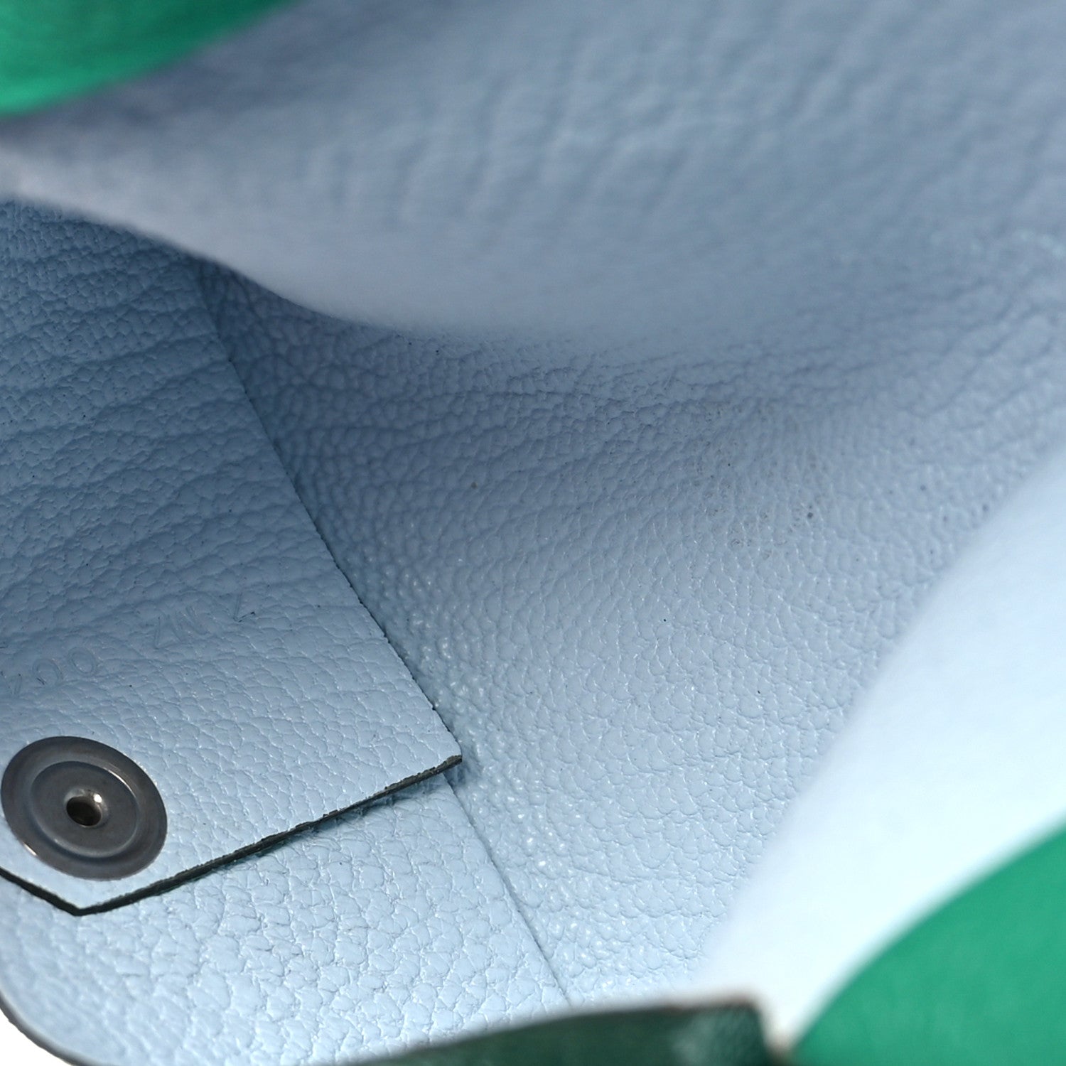 Hermes Chevre Mysore Verso Calvi Card Case Menthe Bleu Brume 5 of 9