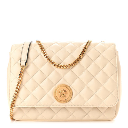 Versace Nappa Quilted Medusa Chain Crossbody Beige 1 of 13