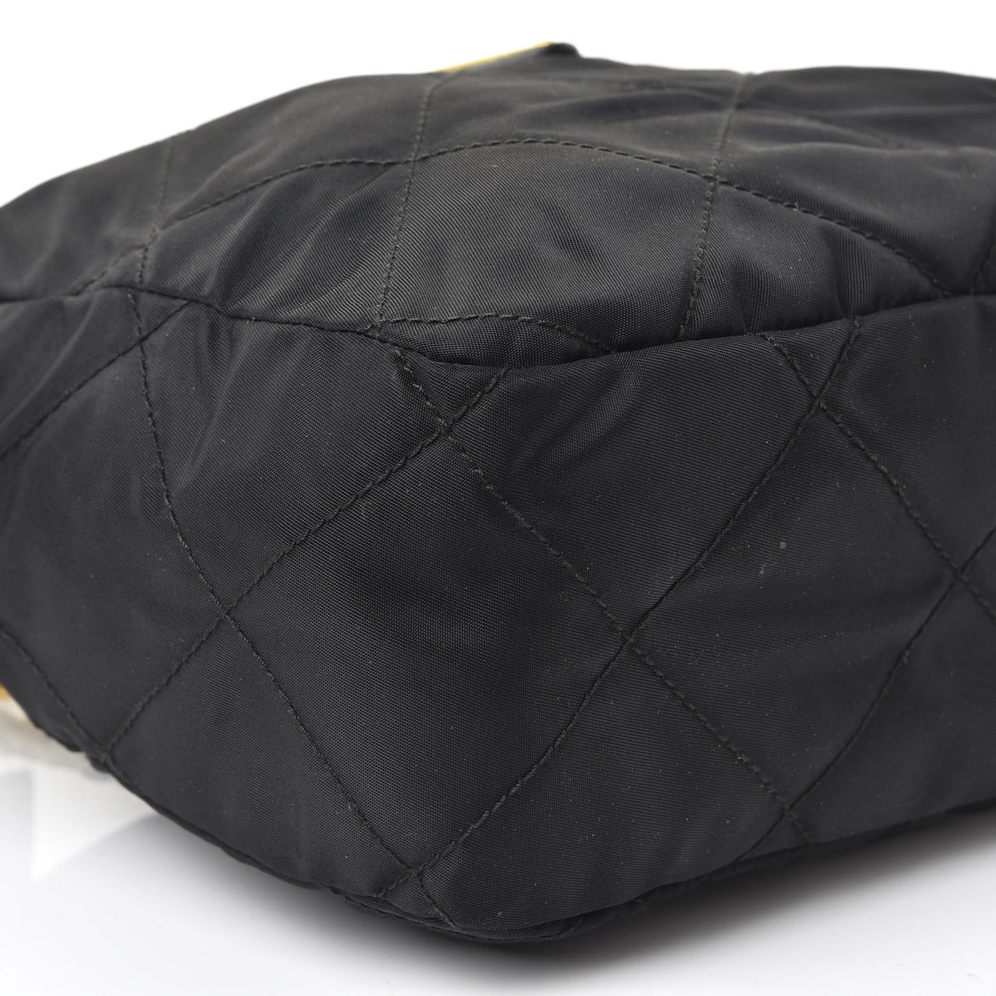 Nylon Tessuto Impuntu Quilted Crossbody Bag Black