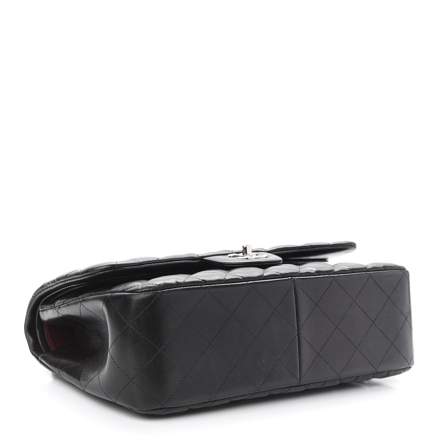 Lambskin Quilted Jumbo Double Flap Black