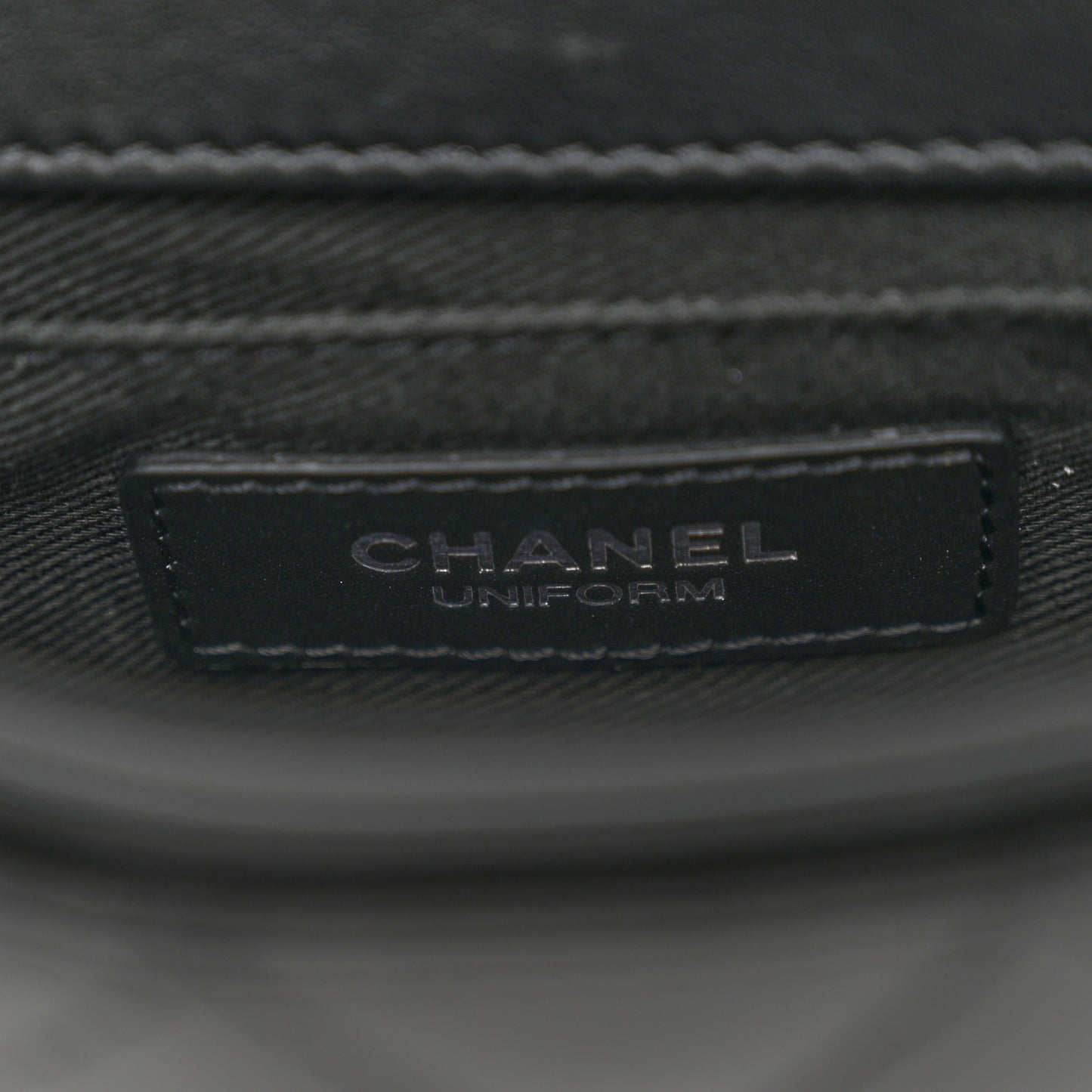 Calfskin Quilted CC Uniform Flap Belt Bag Black
