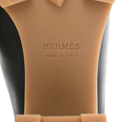 Hermes Calfskin Womens Flore 60 Mules 40 Black 6 of 10