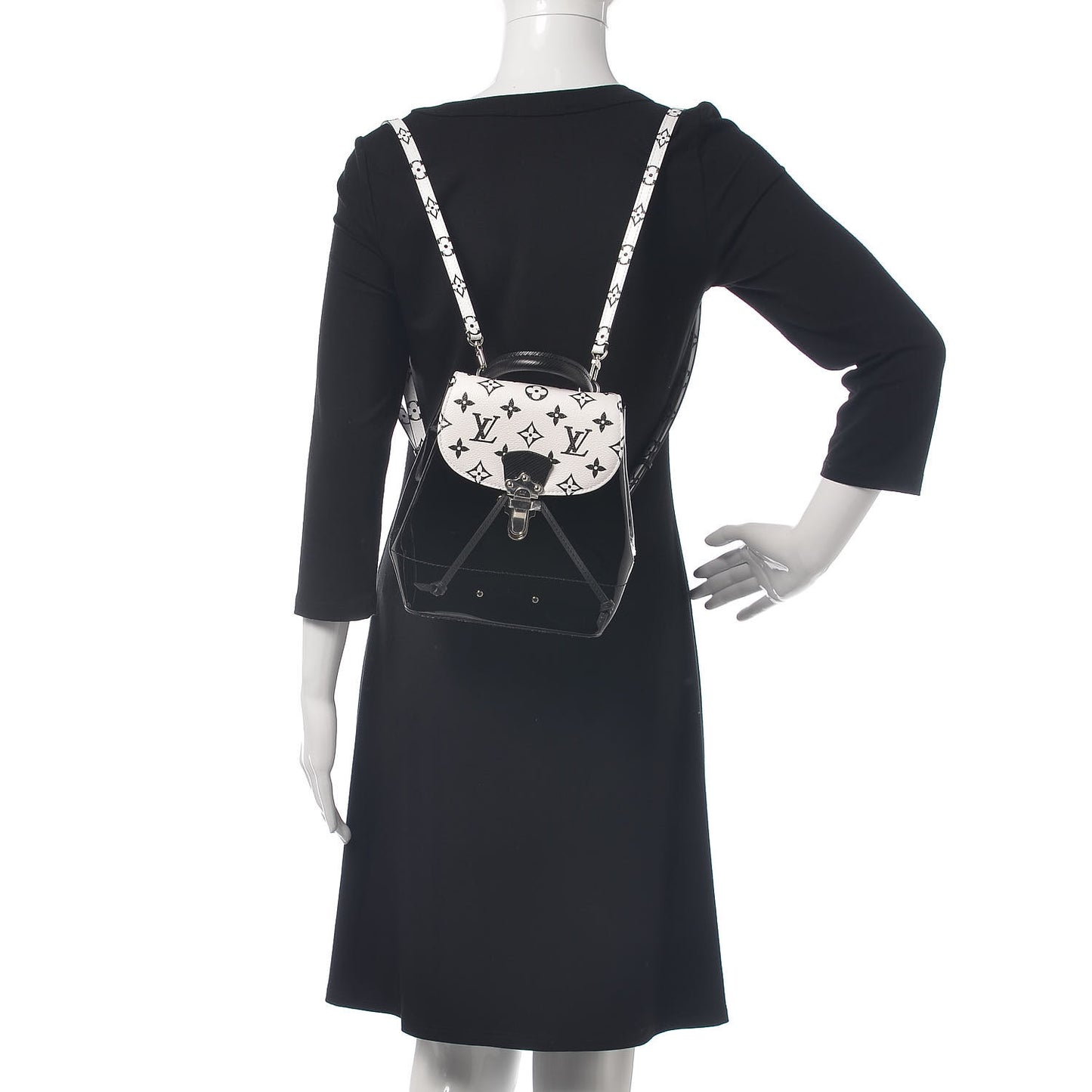 Patent Monogram Hot Springs Backpack Black White