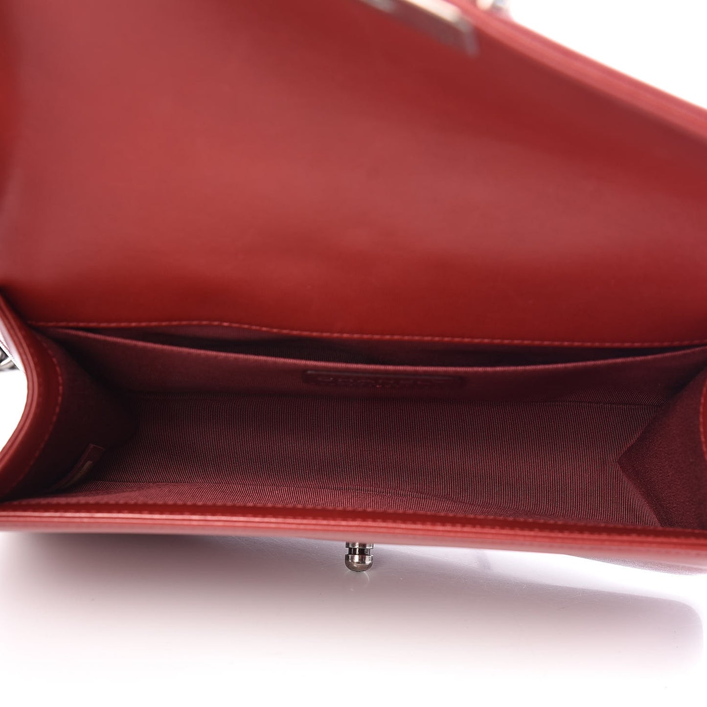 Lambskin Quilted Medium Boy Flap Dark Red