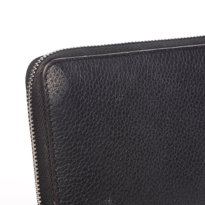 Celine Drummed Calfskin Zip Around Multifunction Wallet Black Citron 9 of 10
