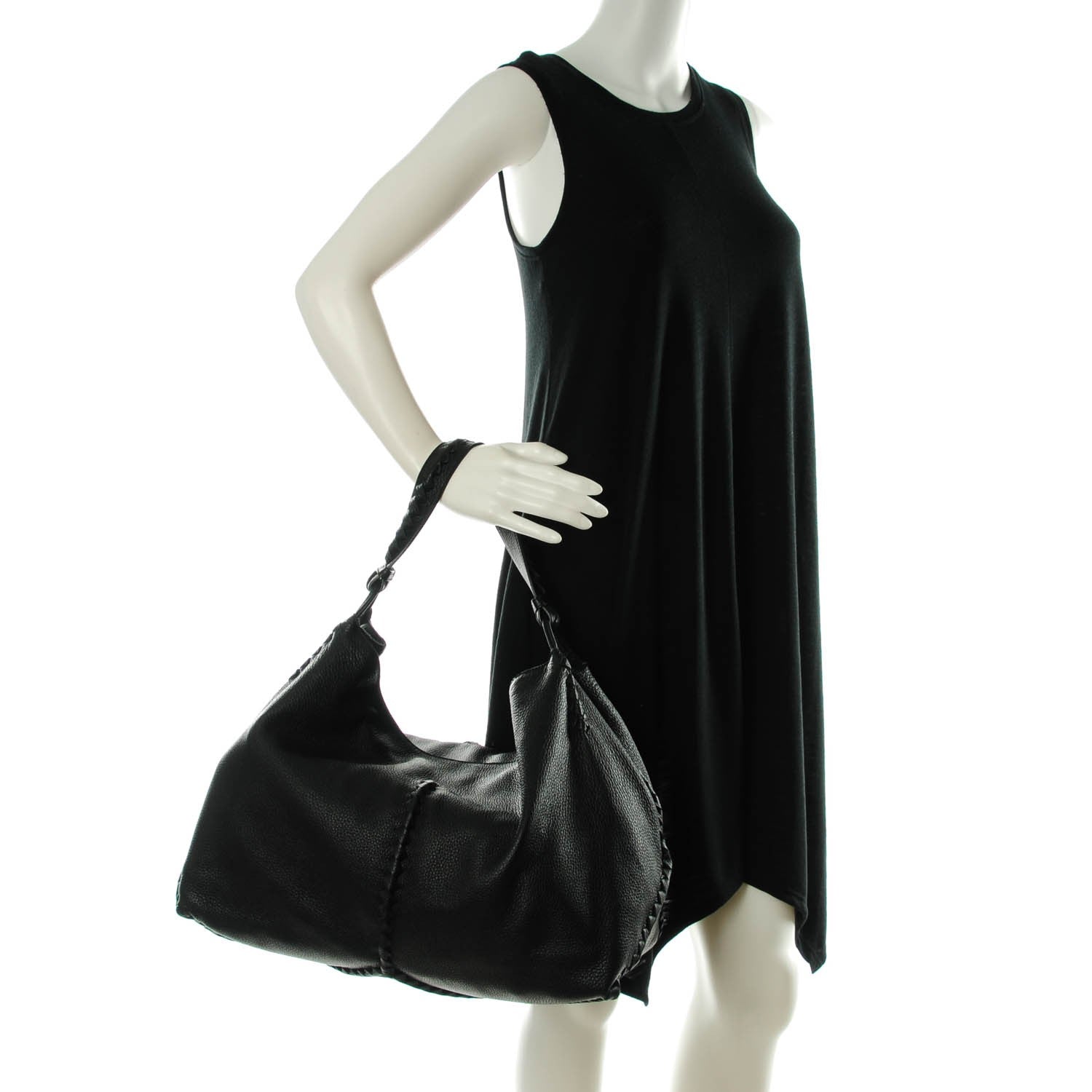 Bottega Veneta Washed Cervo Shoulder Bag Nero Black 2 of 8