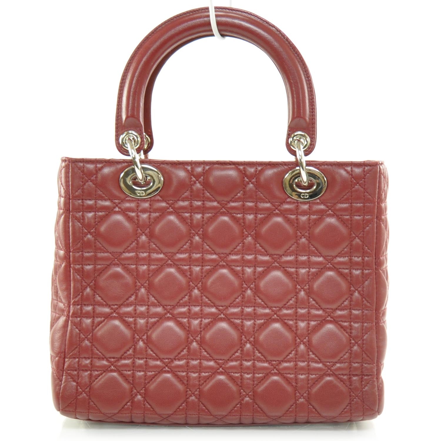 Christian Dior Lambskin Cannage Medium Lady Dior Red 4 of 8