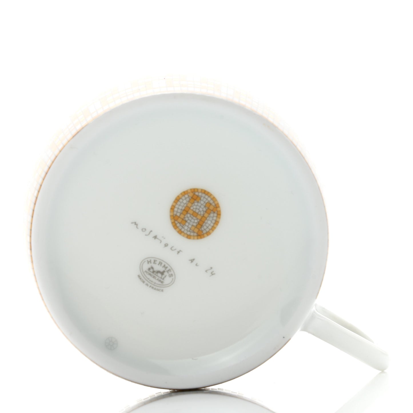 Porcelain Mosaique Au 24 Gold Tea Cup And Saucer Set Of 2