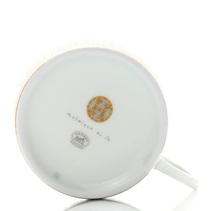 Hermes Porcelain Mosaique Au 24 Gold Tea Cup And Saucer Set Of 2 5 of 9