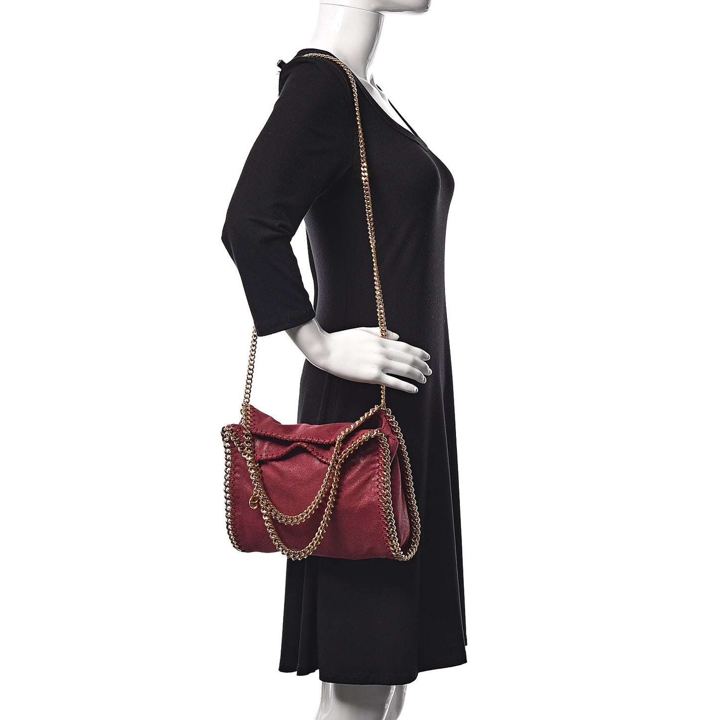 Shaggy Deer Mini Falabella Fold Over Tote Plum