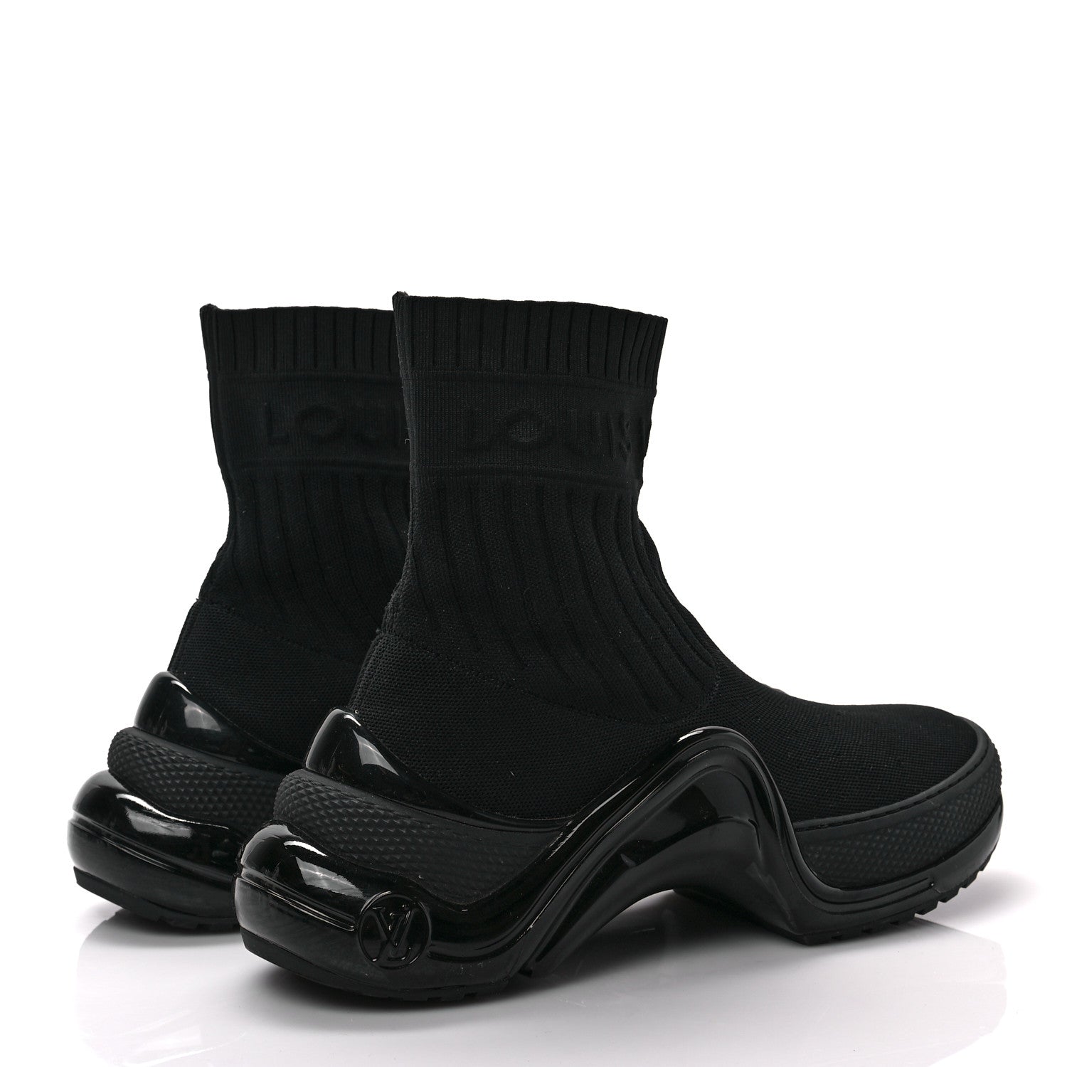 Louis Vuitton Stretch Textile Patent LV Archlight Sneaker Boots 38 Black 4 of 6