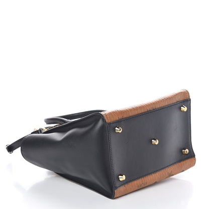 MCM Visetos Small Kathy Double Zip Tote Cognac Black 4 of 9