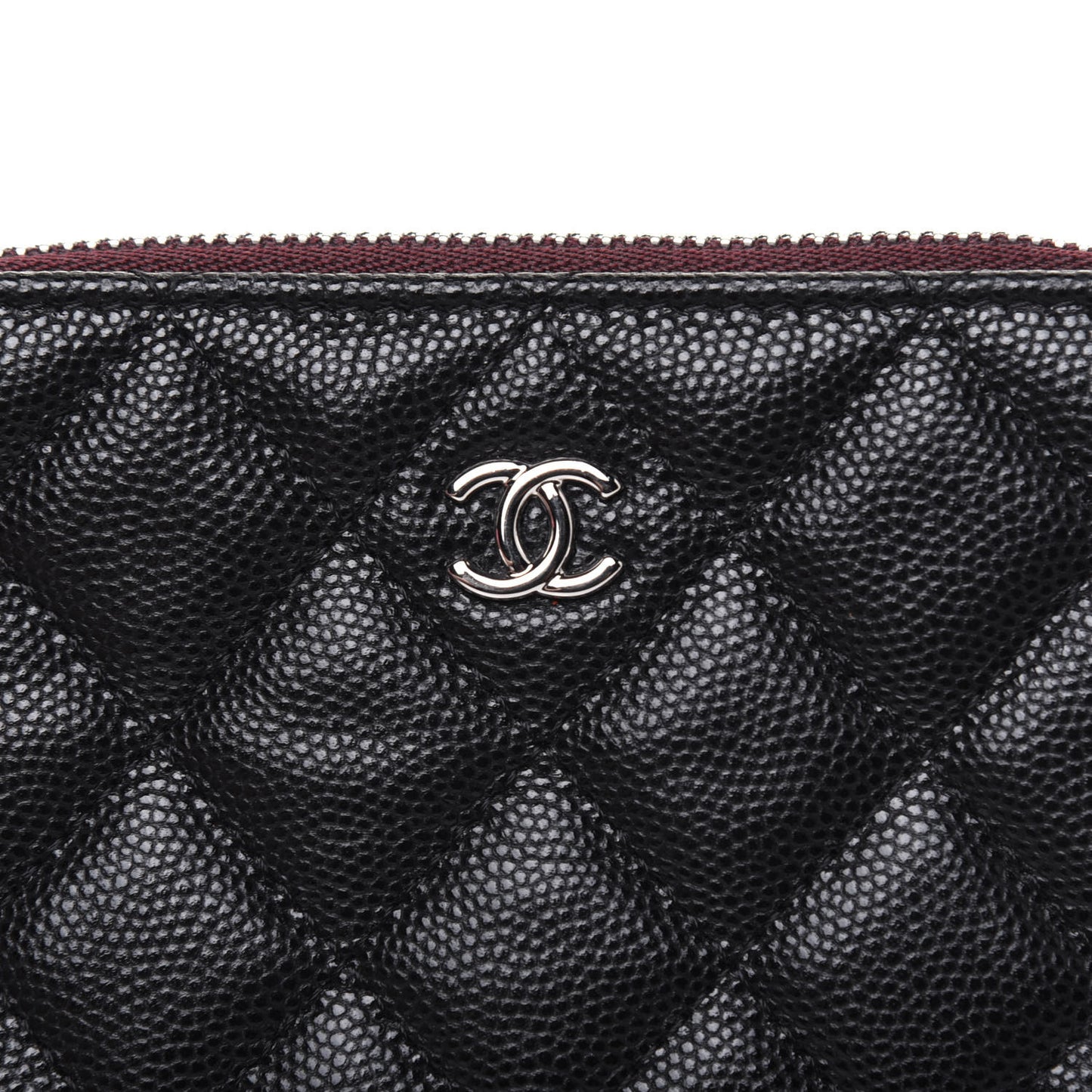 Caviar Quilted Small Cosmetic Case Black