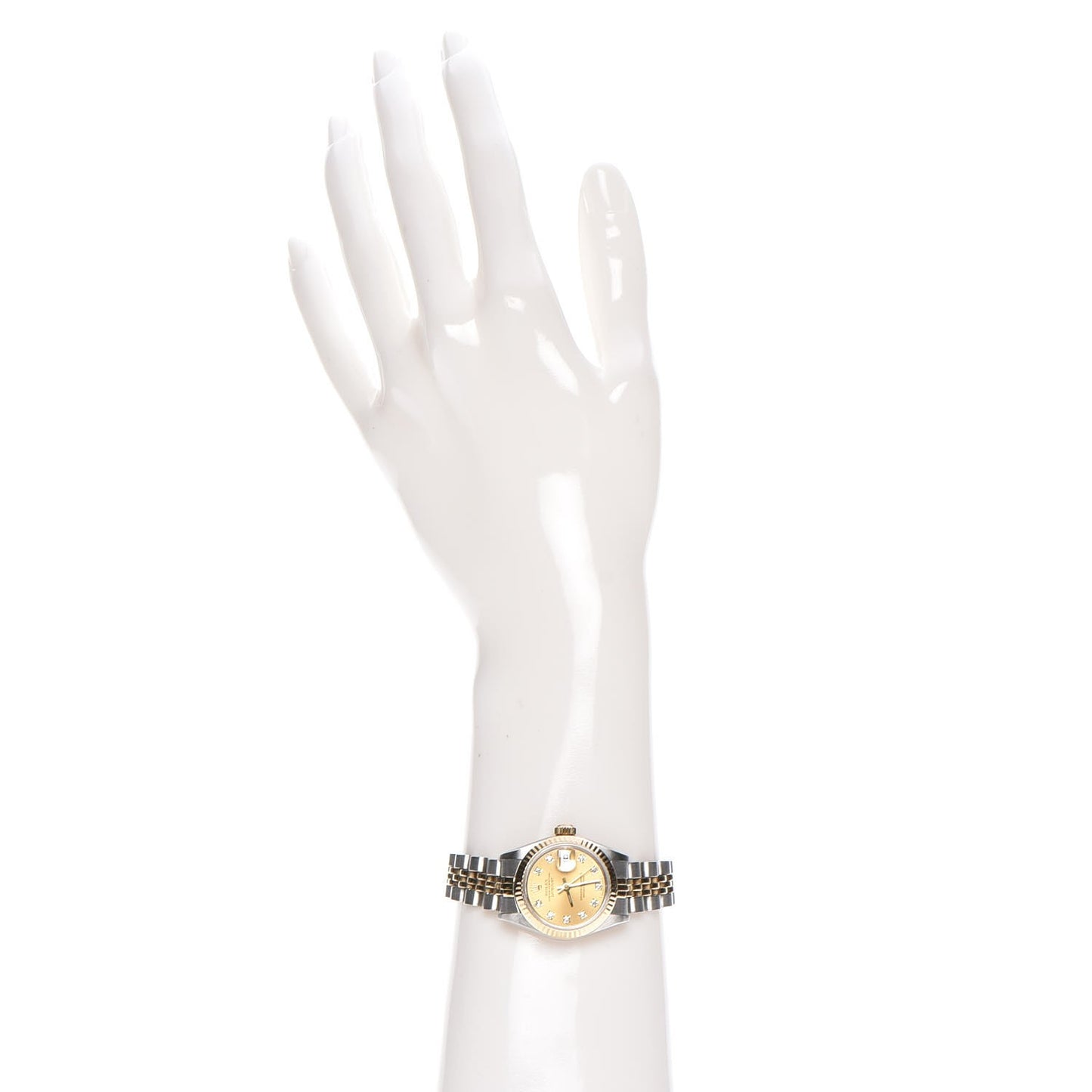 Stainless Steel 18K Yellow Gold Diamond 26mm Oyster Perpetual Datejust Watch Champagne 69173