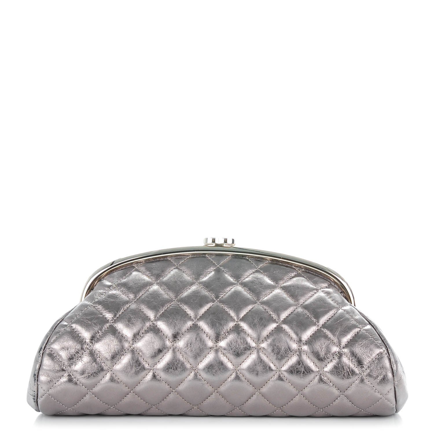 Chanel Metallic Aged Calfskin Quilted Timeless Clutch Silver 1 of 7