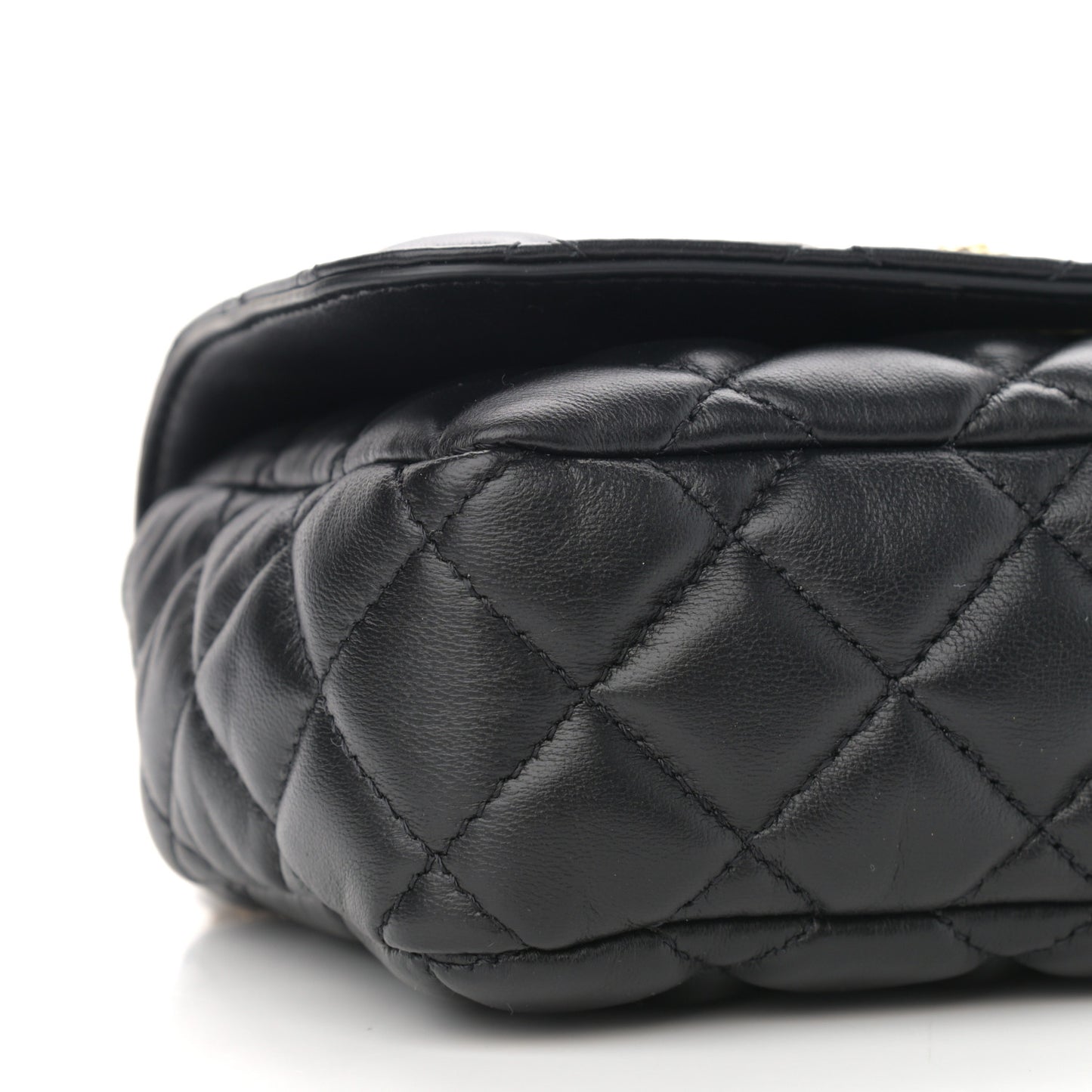 Nappa Quilted Small Medusa Chain Crossbody Black