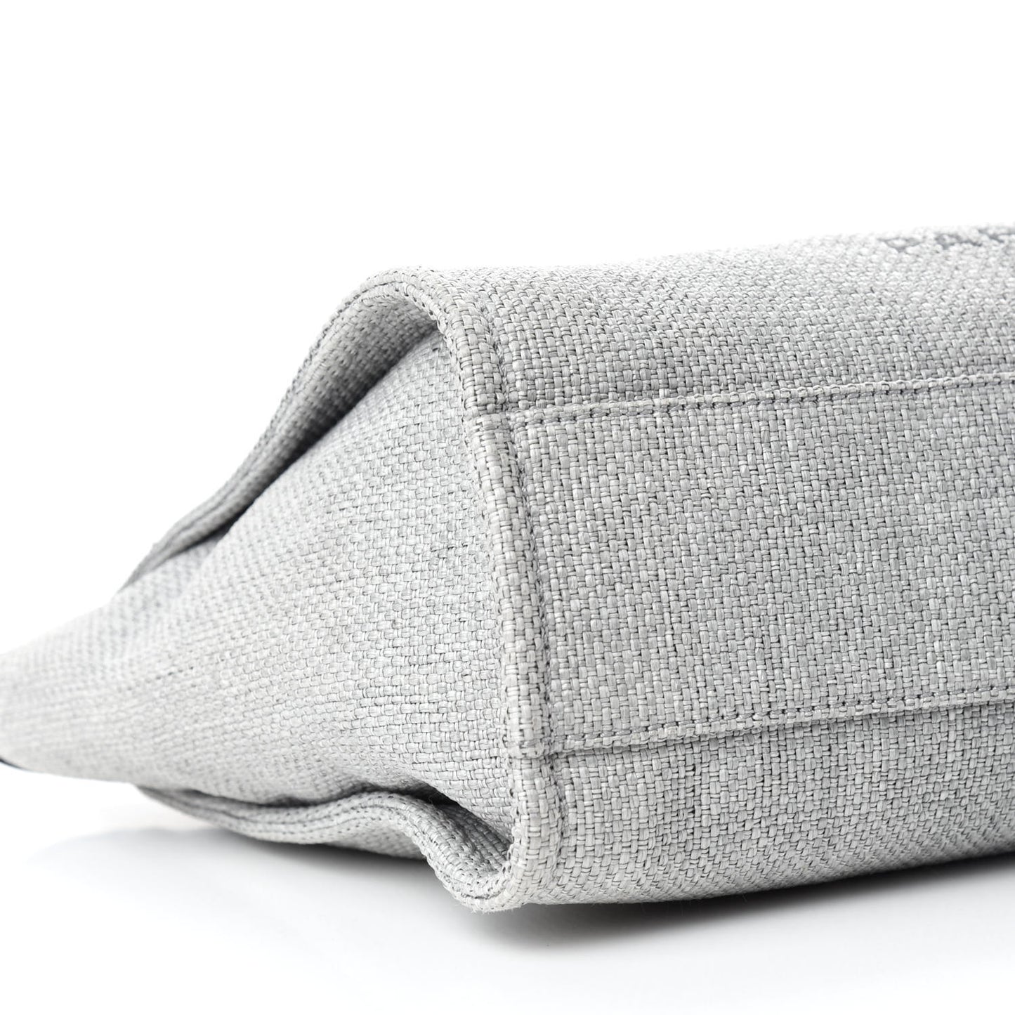Woven Straw Raffia Small Deauville Tote Grey