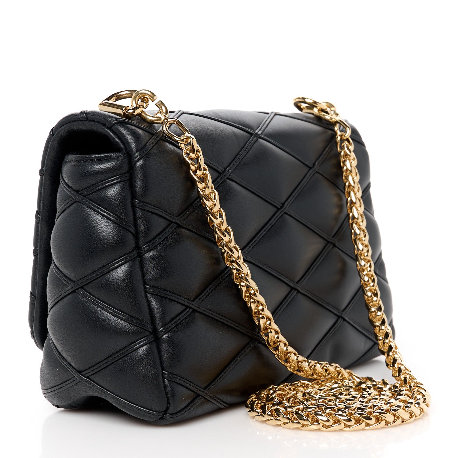 Louis Vuitton Lambskin Malletage Top Handle GO-14 MM Black 4 of 11