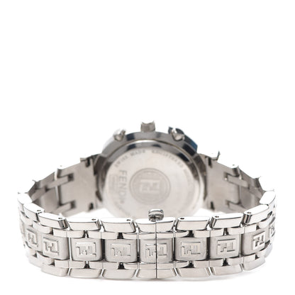Fendi Stainless Steel Diamond Bezel Pink Mother of Pearl 32mm Orologi Zucca Chronograph Quartz Watch 3 of 6