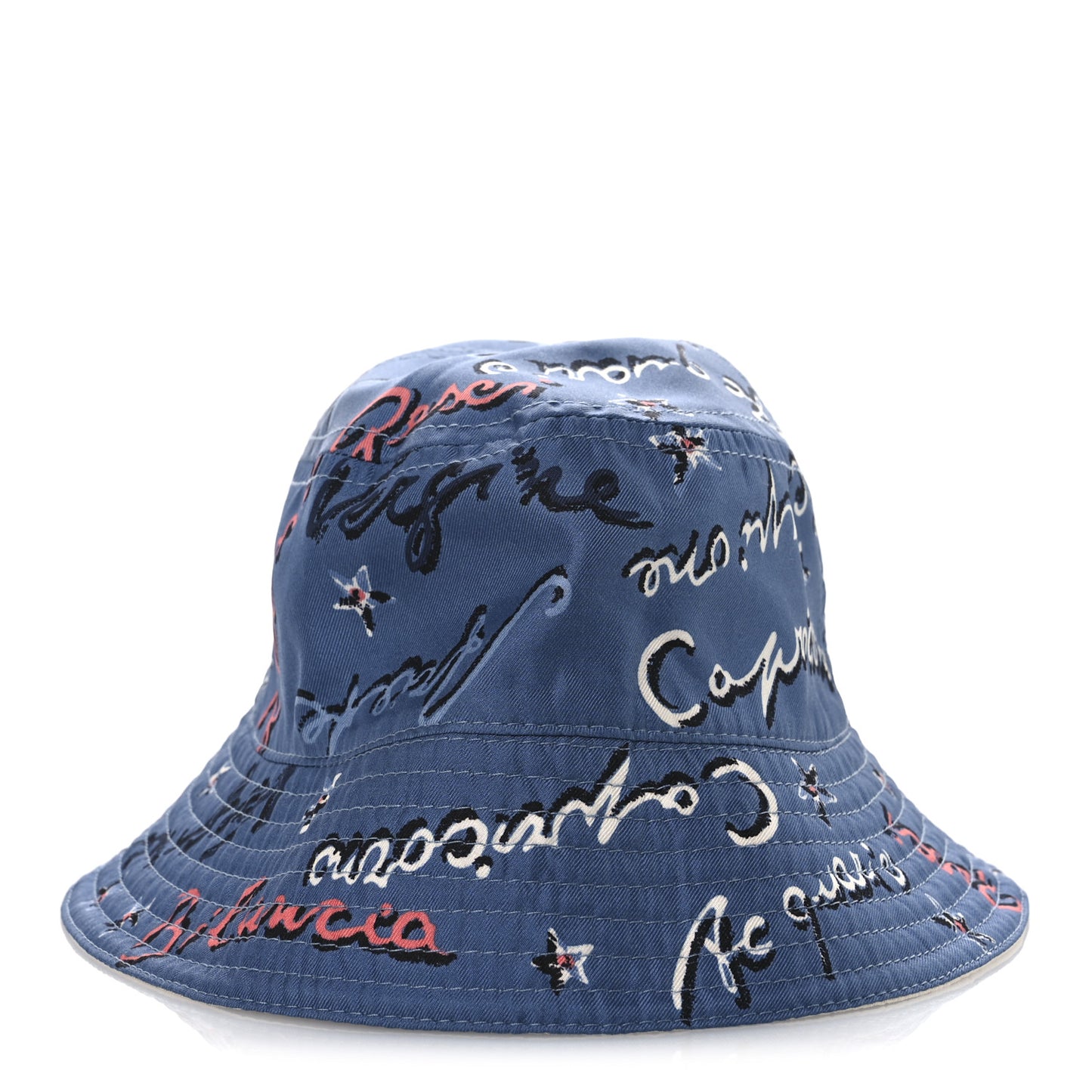 Silk Zodiac Reversible Bucket Hat S White Blue