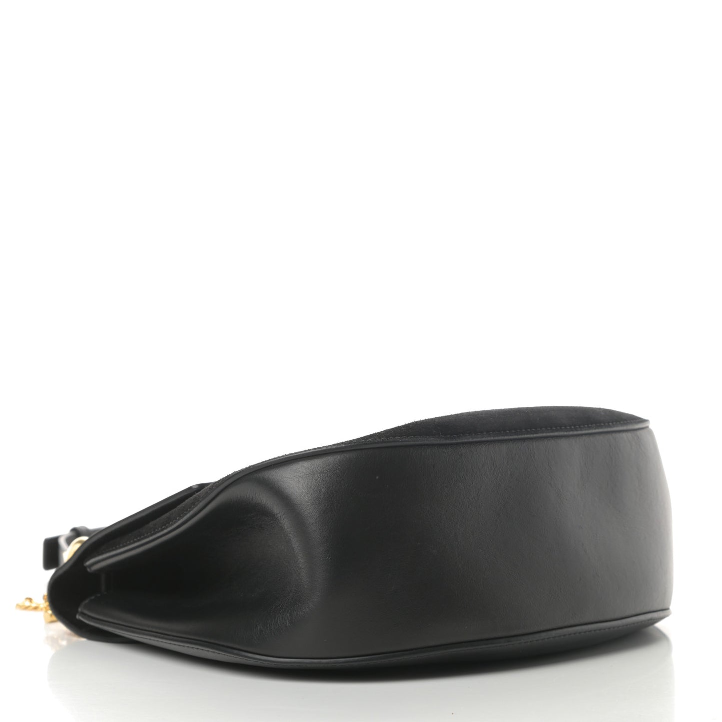 Suede Smooth Calfskin Medium Drew Shoulder Bag Black