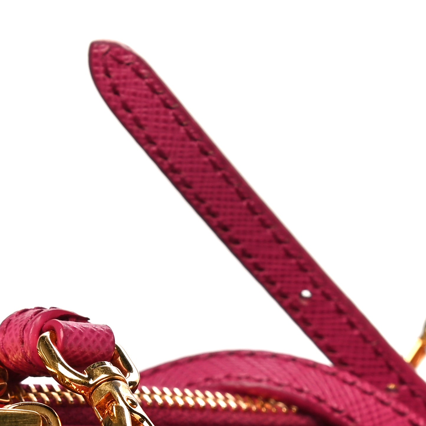 Saffiano Lux Micro Galleria Double Zip Tote Fuxia