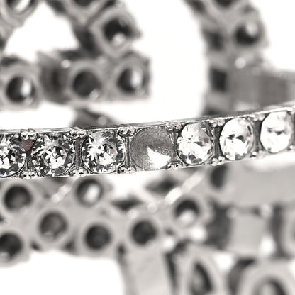 Gucci Metal Crystal Interlocking G Flower Ring M Silver 5 of 5