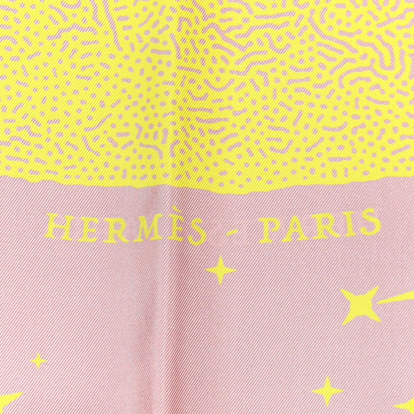Silk Double Face Clair De Lune Scarf 90 Vieux Rose Jaune