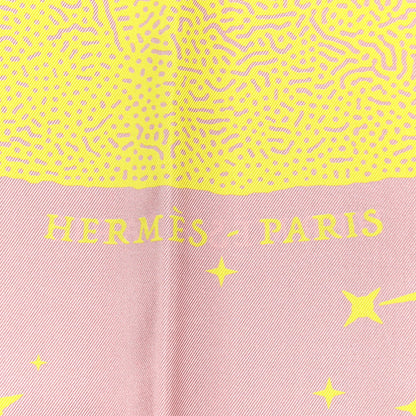 Hermes Silk Double Face Clair De Lune Scarf 90 Vieux Rose Jaune 2 of 8