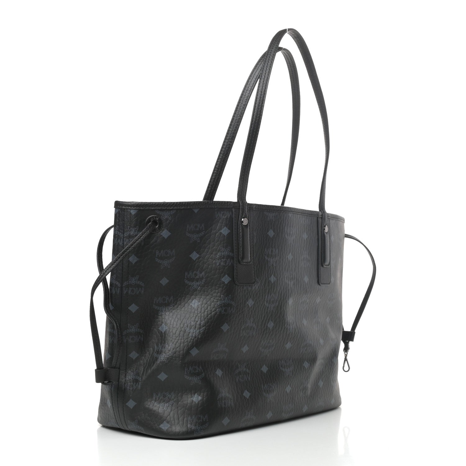 MCM Visetos Medium Liz Reversible Shopper Tote Black 3 of 13