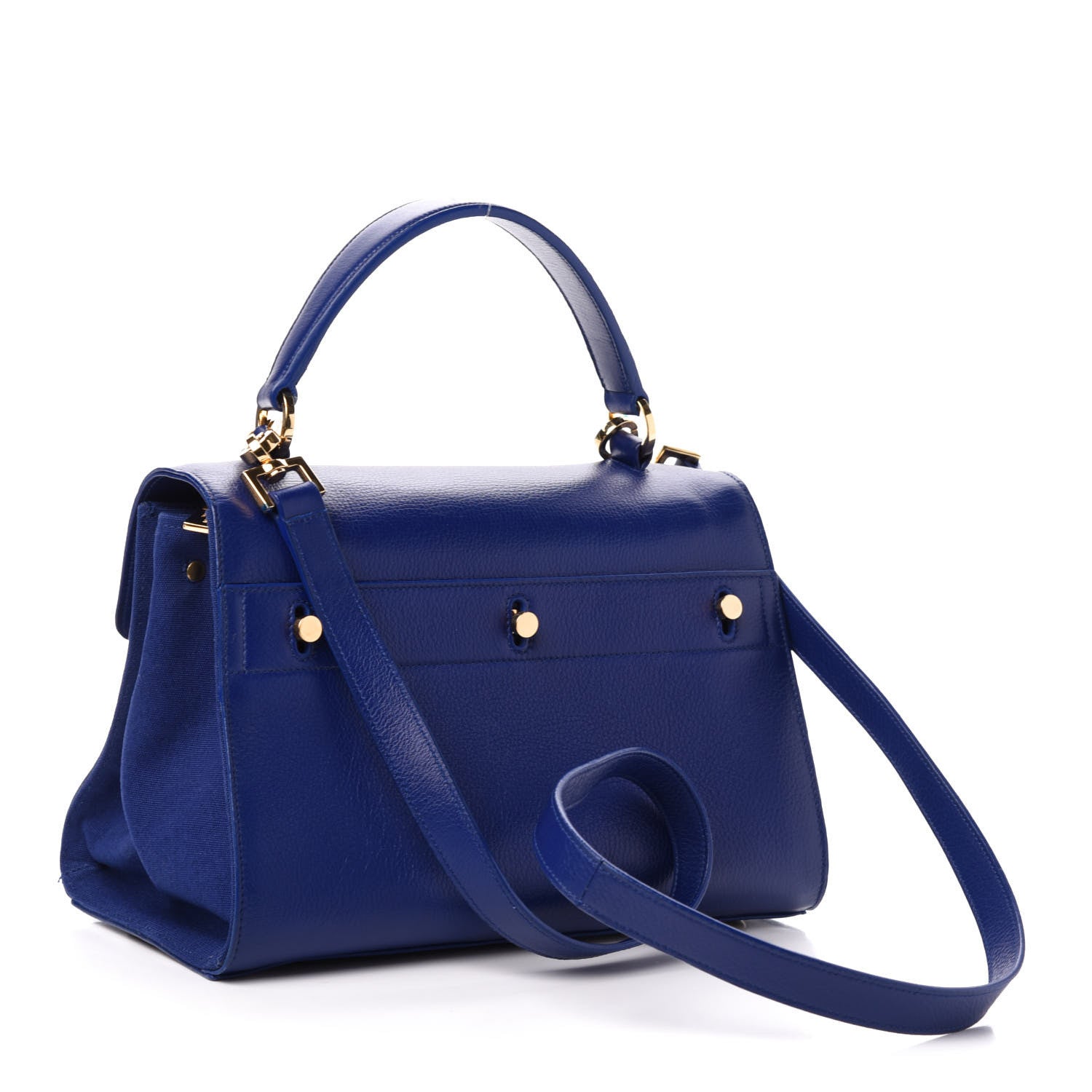 Saint Laurent Calfskin Canvas Small Muse Two Blue 4 of 13