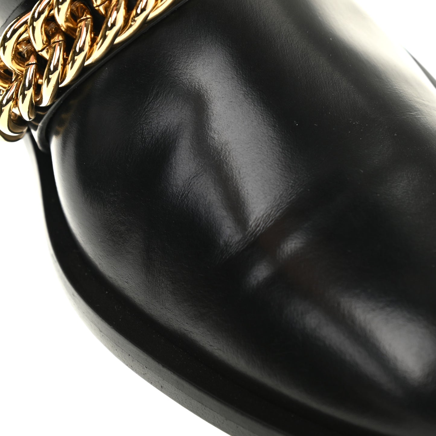 Calfskin Chain Chelsea Boots 39.5 Black