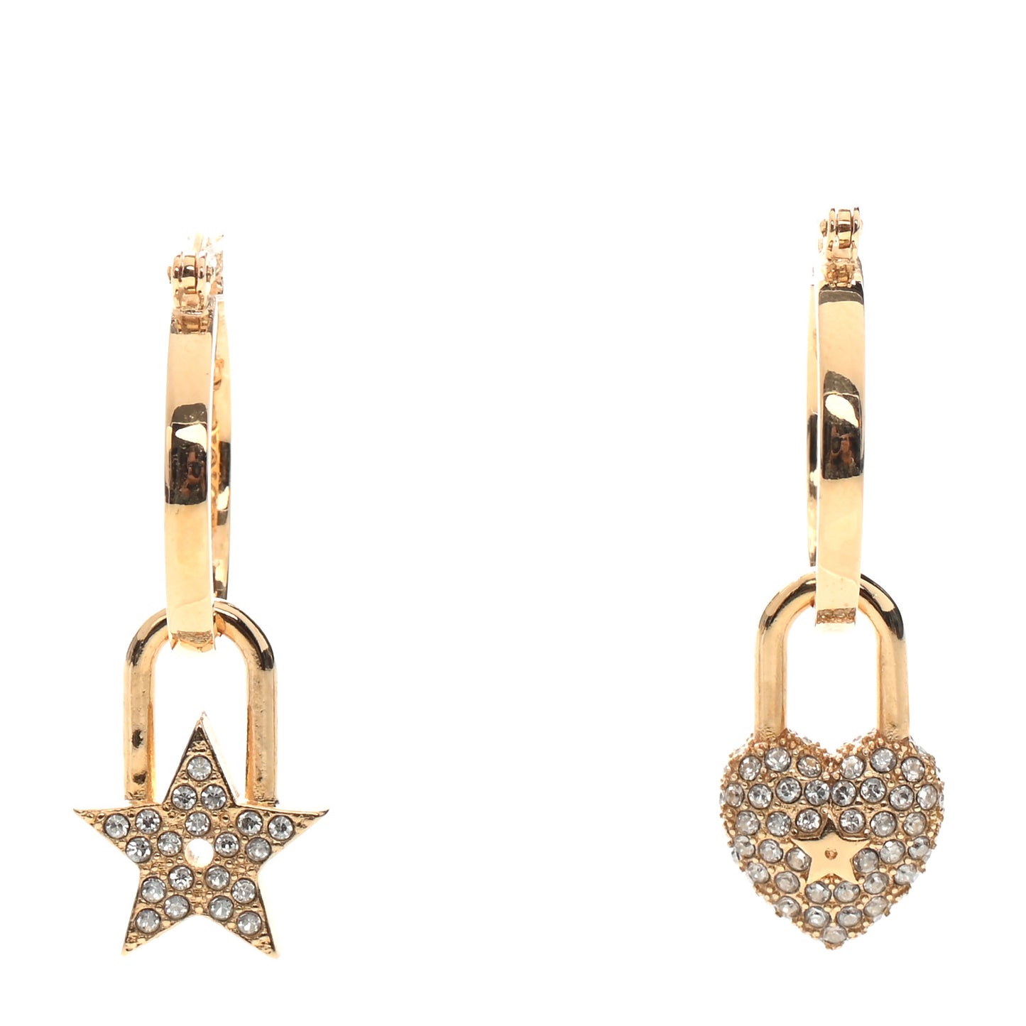 Crystal Lucky Locket Earrings Gold