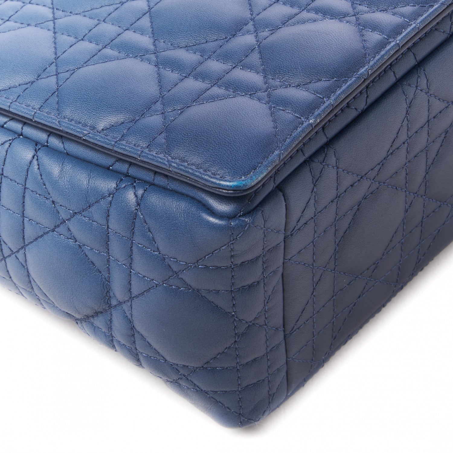 Christian Dior Lambskin Cannage Gradient Large Caro Bag Indigo Blue 5 of 9