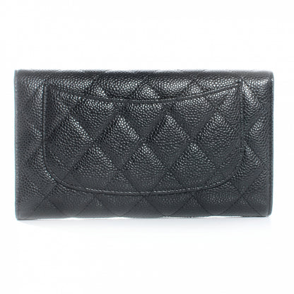 Chanel Caviar Quilted Long Flap Wallet Black 3 of 9