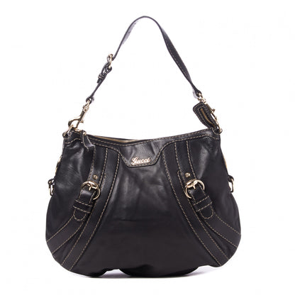 Gucci Calfskin Crest Boule Hobo Black 1 of 9