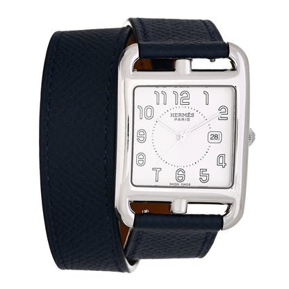 Hermes Stainless Steel Epsom 29mm Cape Cod Double Tour Quartz Watch Noir 1 of 4