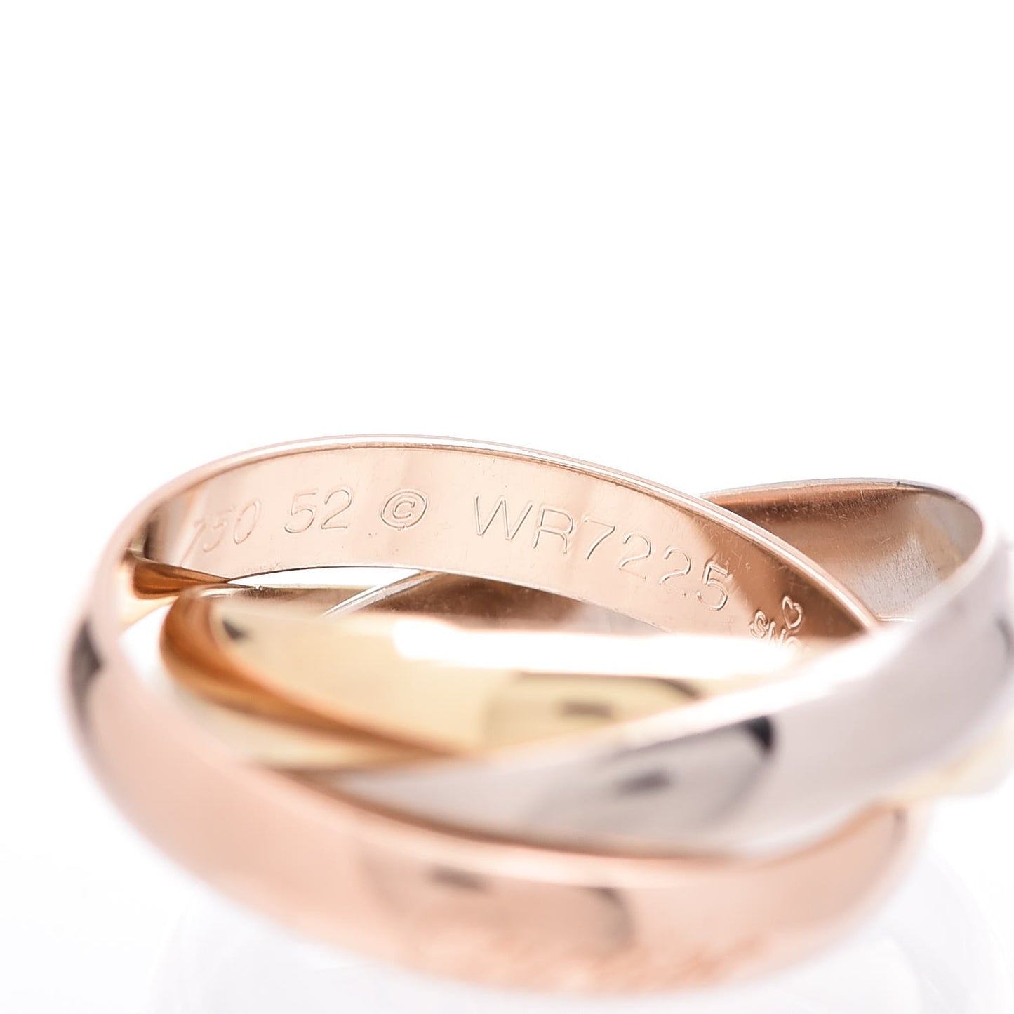 18K Pink Yellow White Gold Classic Trinity Ring 52 6