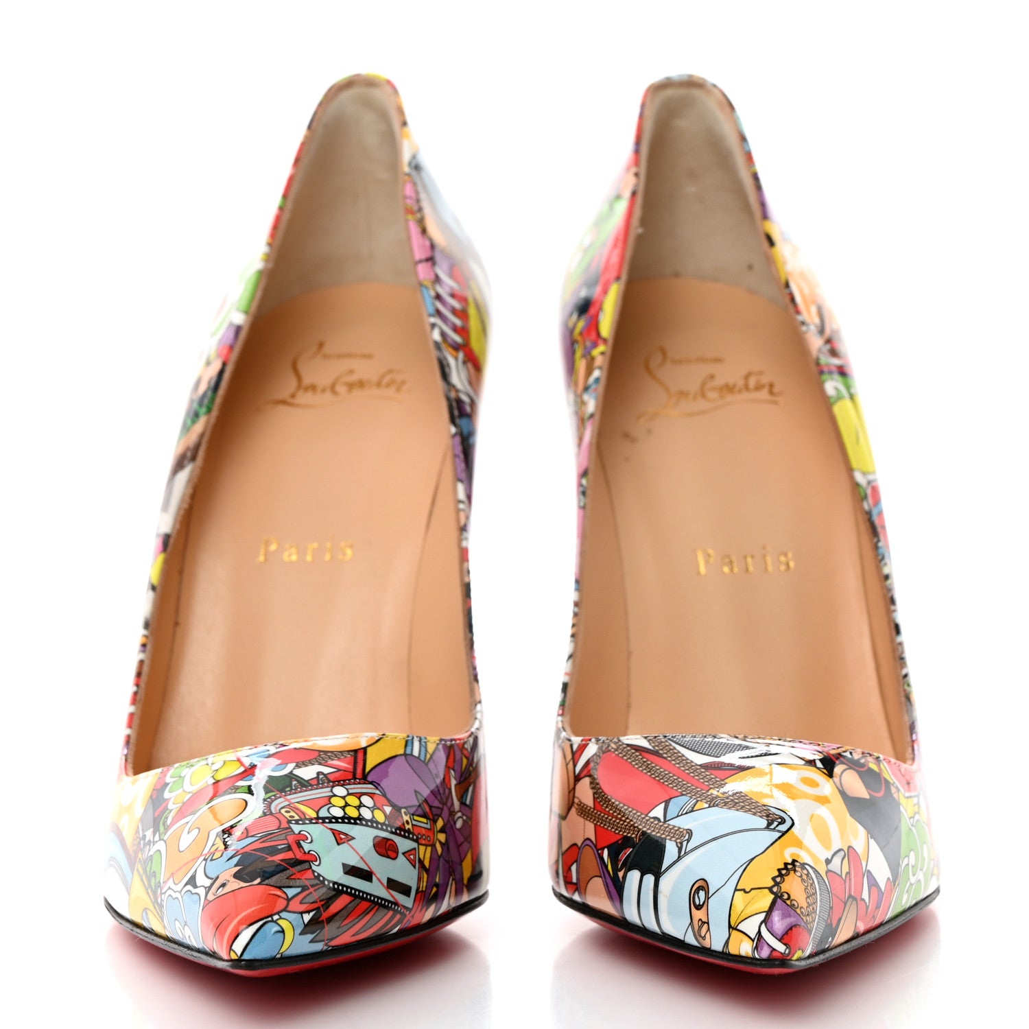 Christian Louboutin Patent Pigalle Follies 100 Pumps 37.5 Multicolor 2 of 7