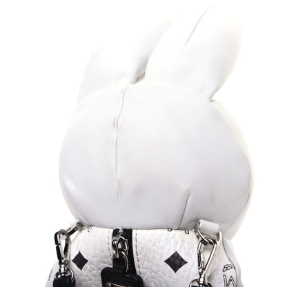 MCM Calfskin Visetos Rabbit Zoo Doll Crossbody White 12 of 20