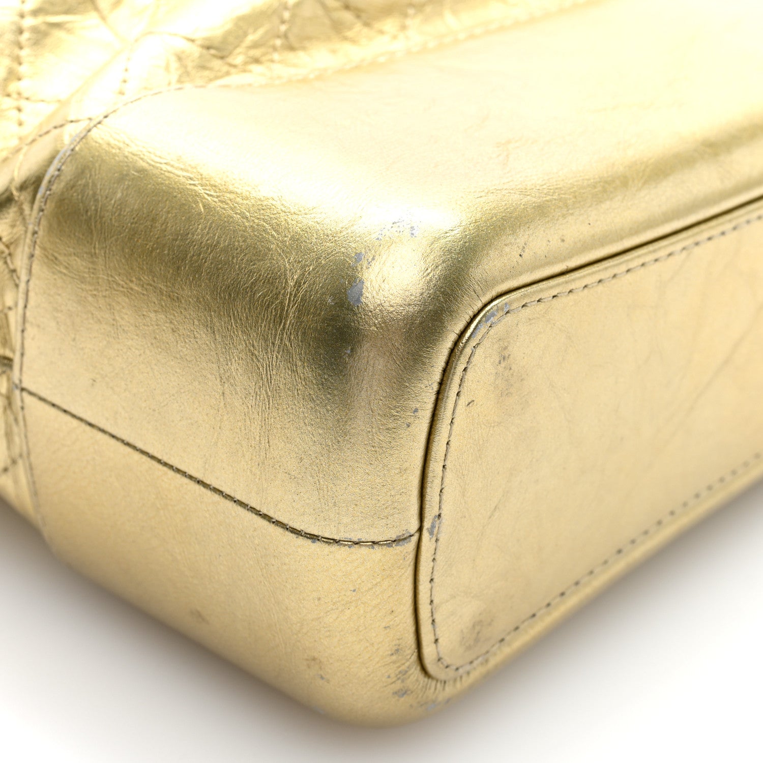 Chanel Metallic Aged Calfskin Quilted Medium Gabrielle Gold 9 of 10